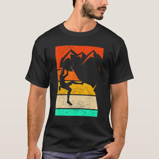 Camiseta Vintage Mountaineer Subindo na Bouldering Motif 4 (Frente)