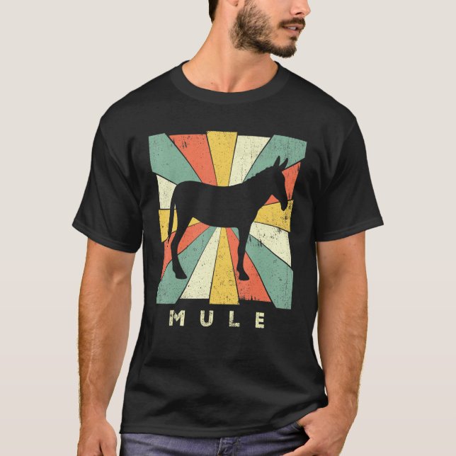 Camiseta Vintage Mule Retro Style Animal (Frente)