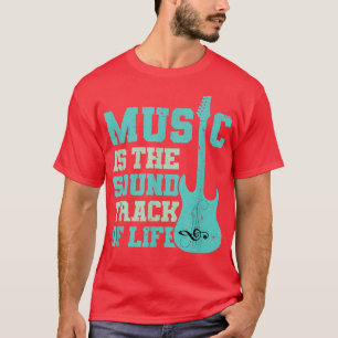 Camiseta Vintage Music É A Faixa Sonora Da Vida Guitarra Mu