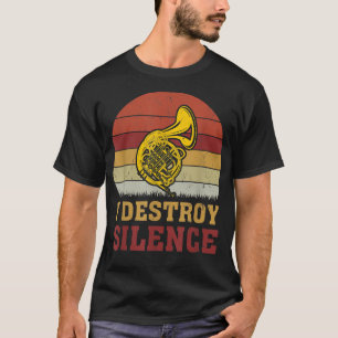 Camiseta Vintage Music Lover I Destrui Silêncio Corno de Fr
