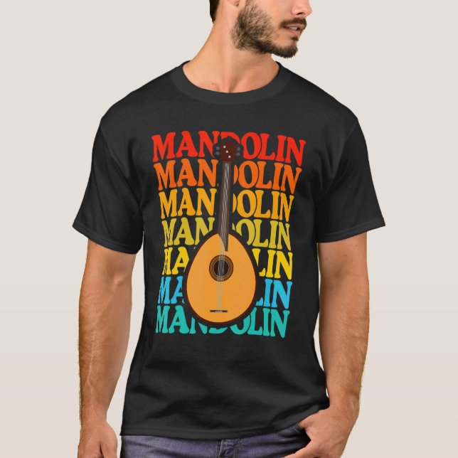 Camiseta Vintage Music String Instrumento Mandolin (Frente)