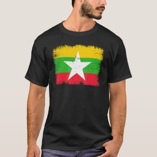 Camiseta Vintage Myanmar Flag Burmese Independence Day
