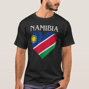 Camiseta Vintage Namibia Flag Heart Para Namíbia