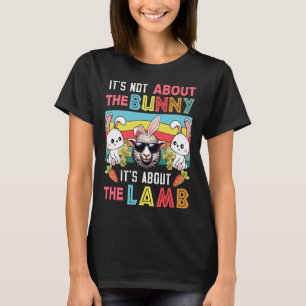 Camiseta Vintage Não é Bunny É sobre Páscoa de Lamb Bunni