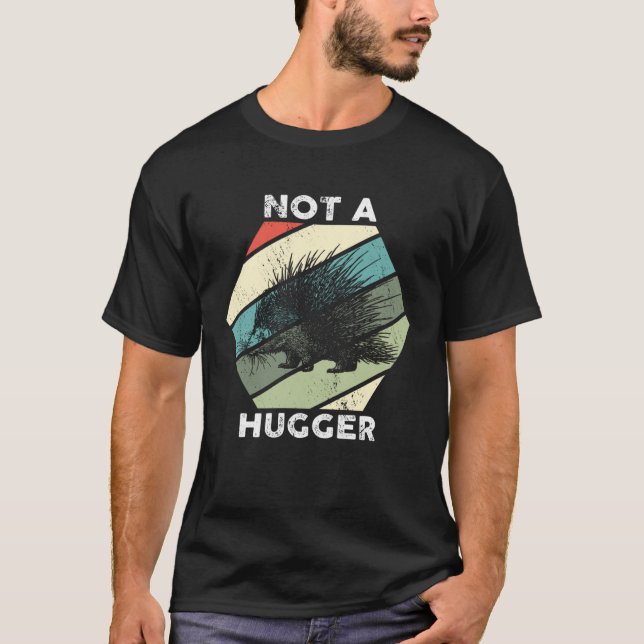 Camiseta Vintage Não É Um Porcupine Hugger (Frente)
