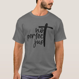 Camiseta Vintage Não Perfeito Apenas Perdoado, Cruz, Christ