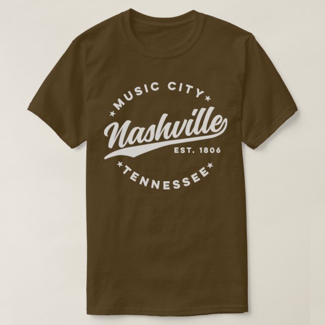 Camiseta Vintage Nashville Tennessee Music City Retro EUA (Frente do Design)