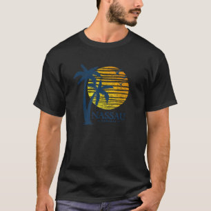 Camiseta Vintage Nassau Bahamas Palm Tree Beach Sunset Souv