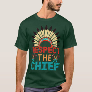 Camiseta Vintage Native American Chefe Tribe Feather Headdr