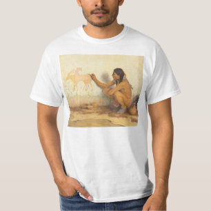 Camiseta Vintage Nativo Americano, Artista Indiano por Cous