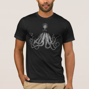 Camiseta Vintage náutico antigo Kraken do polvo de