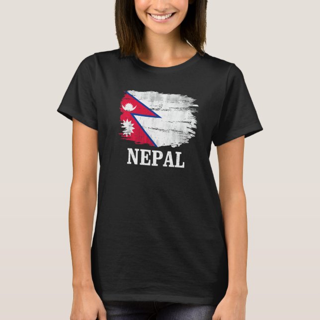 Camiseta Vintage Nepal Flag For Nepalese (Frente)