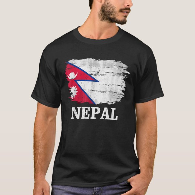 Camiseta Vintage Nepal Flag for Nepalese Gift (Frente)