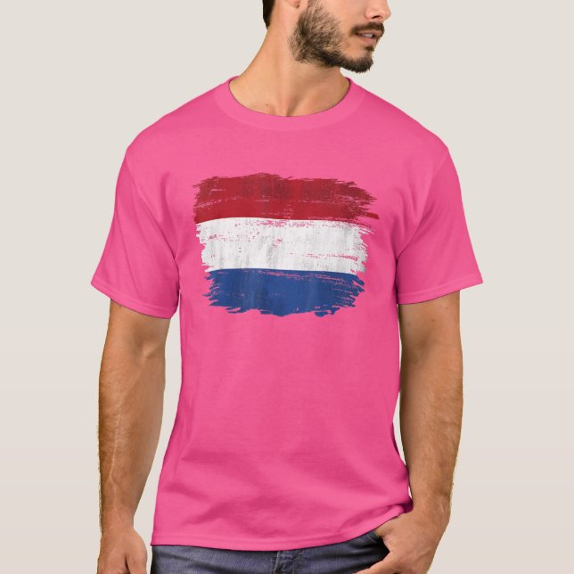 Camiseta Vintage Netherlands Flag For Dutch (Frente)