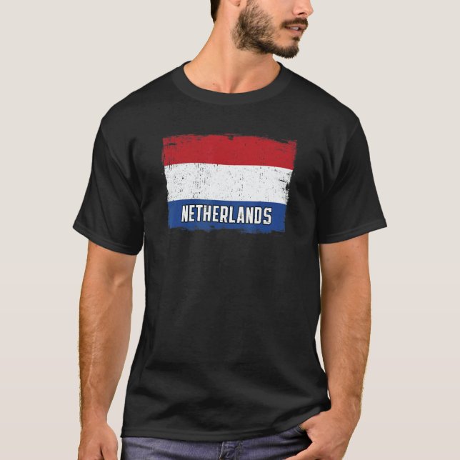 Camiseta Vintage Netherlands Flag Heritage Dutch Roots (Frente)