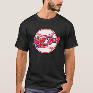Camiseta Vintage New York Cityscape Baseball Para Mulheres 