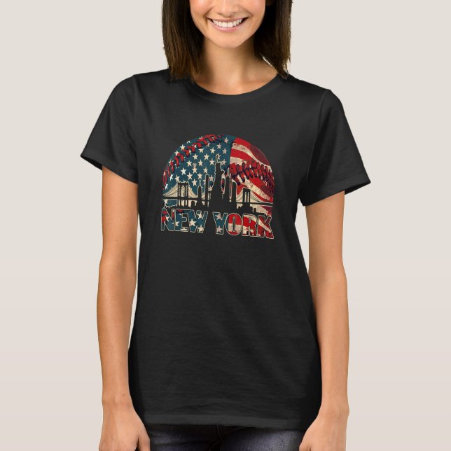Camiseta Vintage New York Ny Skyline Roupa (Frente)