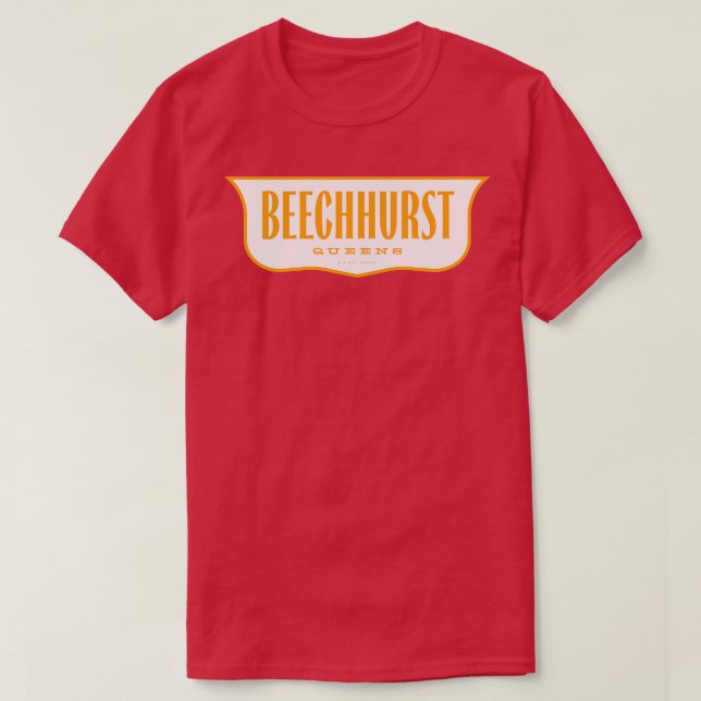 Camiseta Vintage New York Shield Beechhurst Queens (Frente do Design)