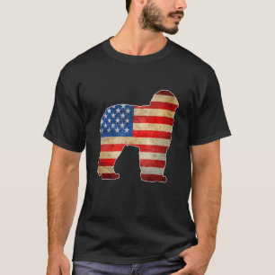 Camiseta Vintage Newfound Dog American Flag 4 De Julho
