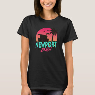 Camiseta Vintage Newport Beach California Palm Trees Ca Ret