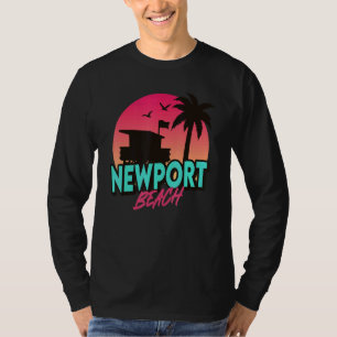 Camiseta Vintage Newport Beach California Palm Trees Ca Ret