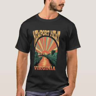 Camiseta Vintage Newport News Virginia Sunset Skyline Citys