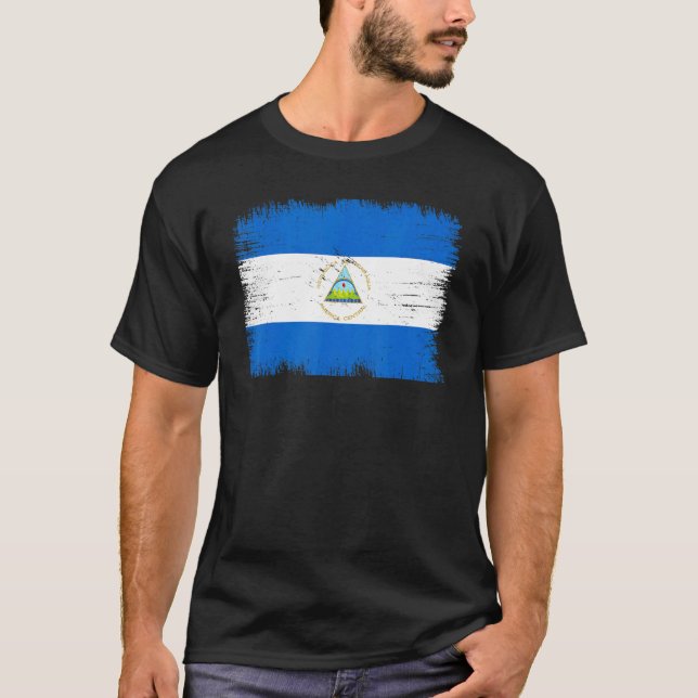 Camiseta Vintage Nicarágua: Bandeira do Dia da Independênci (Frente)