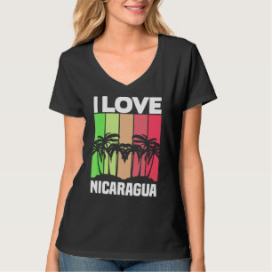 Camiseta Vintage Nicaragua Vacation Palm Trees I Love Nica