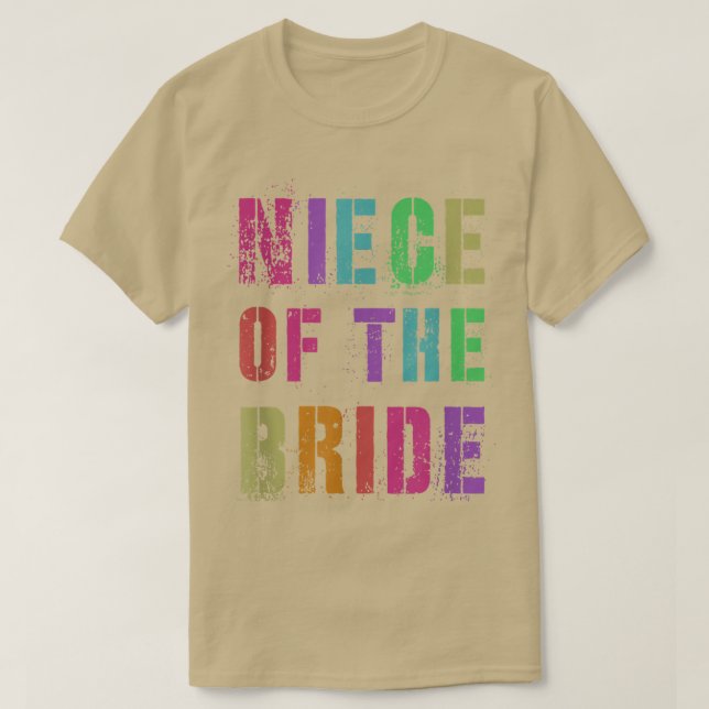Camiseta Vintage NIECE DO BRIDE Bridal Party Relativamente  (Frente do Design)