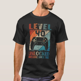 Camiseta Vintage Nível 40 Vídeo Gamer Incrível Sinc