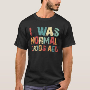 Camiseta Vintage Normal 3 Crianças Ago Pai Triplets Pais Mo