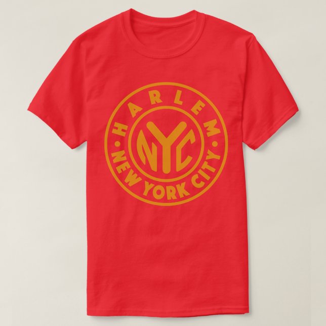 Camiseta Vintage Nova Iorque Circle Harlem Dourado (Frente do Design)