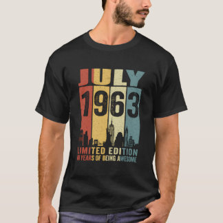 Camiseta Vintage Nova Iorque Julho De 1963 60 Anos 60 Anos