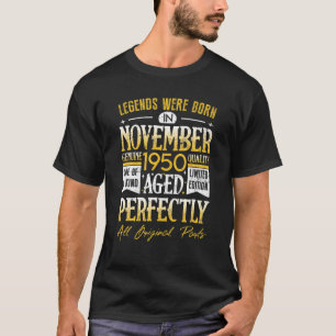 Camiseta Vintage Novembro De 1950 Aniversário Presente Por 