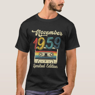 Camiseta Vintage Novembro De 1959 Cassette 62Nd Aniversári