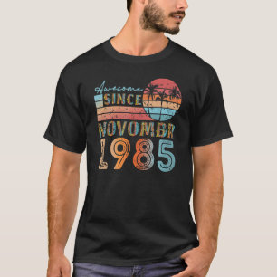 Camiseta vintage novembro de 1985 92 anos 37 anos