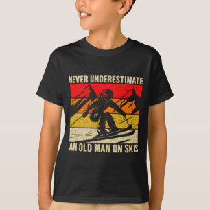 Camiseta Vintage Nunca Subestime Um Homem Velho De Esqui Di
