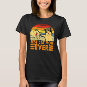 Camiseta Vintage O Melhor Gato Mamãe Nunca Bata Mamãe Mulhe