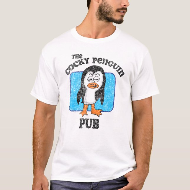 Camiseta Vintage O Pub do Pinguim Arrogante (Frente)