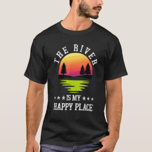Camiseta Vintage, o rio é o meu lugar feliz Camping