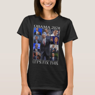 Camiseta Vintage Obama 2028 Engraçado Eleição Política Patr