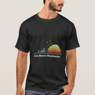 Camiseta Vintage Ocean Shores Washington Sunset Souvenir Pr