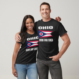 Camiseta Vintage Ohio State Flag - Ohio Nascer E Bred