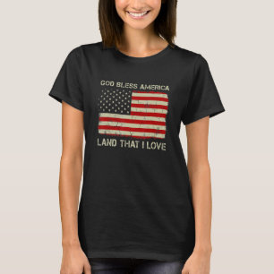 Camiseta Vintage Old American Flag America Deus abençoe Lan
