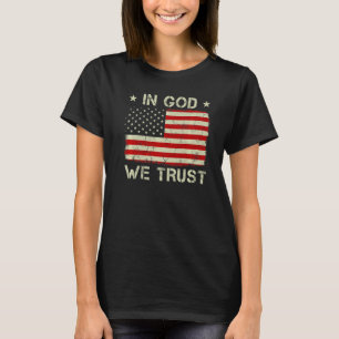 Camiseta Vintage Old American Flag Em Deus Confiamos Em Chr