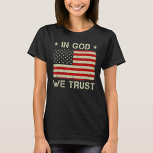 Camiseta Vintage Old American Flag Em Deus Confiamos Em Chr