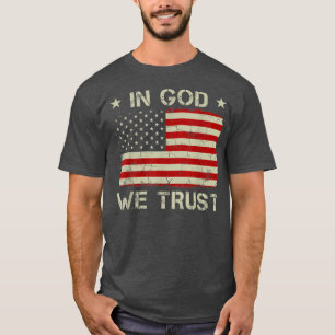 Camiseta Vintage Old American Flag Em Deus Confiamos Na Cam
