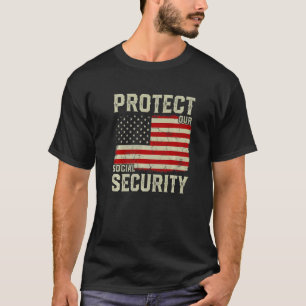 Camiseta Vintage Old American Flag Protege Nosso Segurança