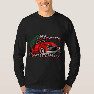 Camiseta Vintage Old Red Truck Tree Merry Xmas - Red Truck