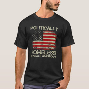 Camiseta Vintage Old USA Flag Politicamente Sem-Teto Always